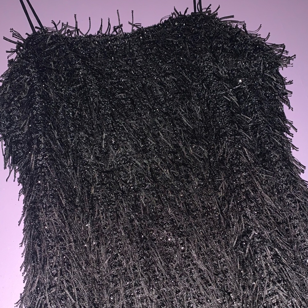 Black Fluffy Shimmer Dress